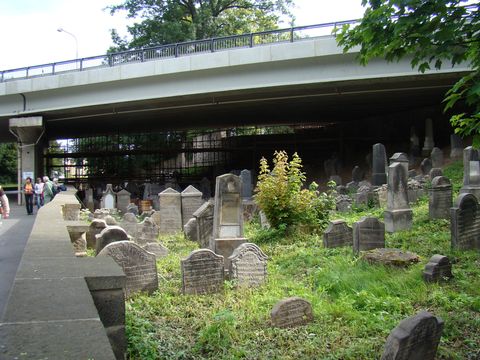 zidovský hřbitov pod silnicí
