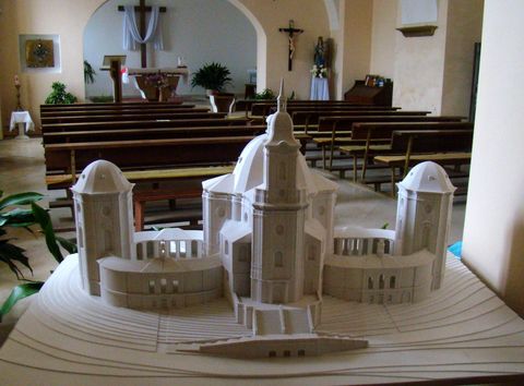 model křtinského chrámu podle Santiniho