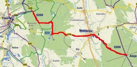 trasa č. 5200 Aleje - Velký Špičák 3.8.2011