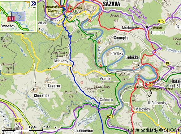 turist.trasy z Č.Sternberka do Sázavy
