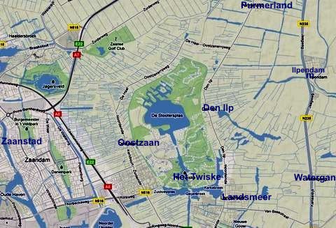 mapka rekreační oblasti Het Twiske