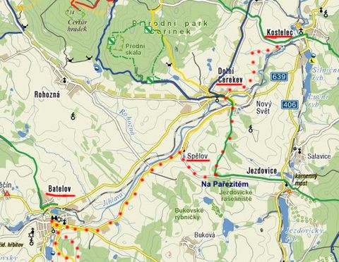 trasa z Kostelce přes Cerekev do Batelova 26.2.2011