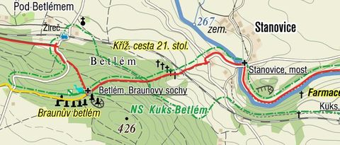 Křížová cesta 21. století je u železniční trati ve stráni mezi obcemi Žireč a Stanovice