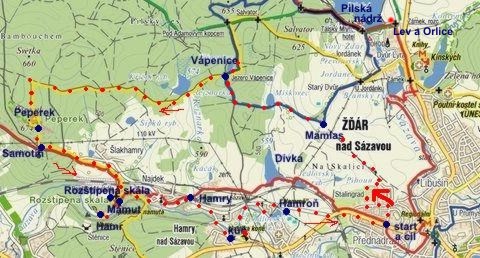 trasa okolím Žďáru 13.8.2011