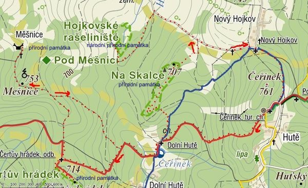 sobotní trasa po přírodních památkách na Čeřínku