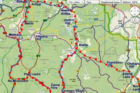 cyklookruh z Borových Lad do Horské Kvildy, na Modravu, Černou horu a k prameni Vltavy, z Kvildy zpět - 11.7.2011