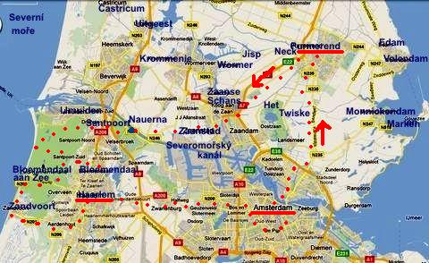 trasa 2.6.2011 - Purmerend, Nauerna, Zandvoort, Haarlem, Amsterodam, Purmerend