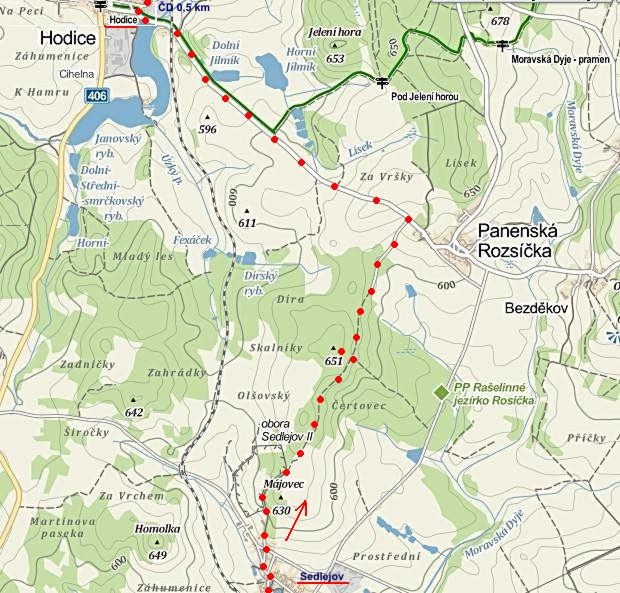 trasa ze Sedlejova do Hodic 20.10.2012