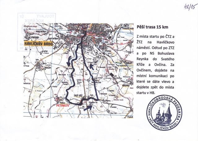 mapka a popis trasy po NS B. Reynka