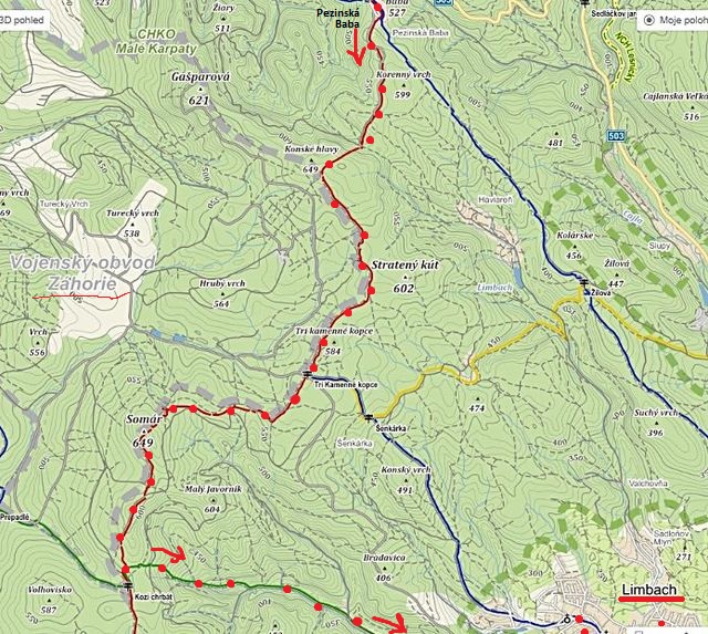 trasa z Pezinské Baby přes Koňské hlavy a Simára, Medvědím údolím do Limbachu 28.9.2014