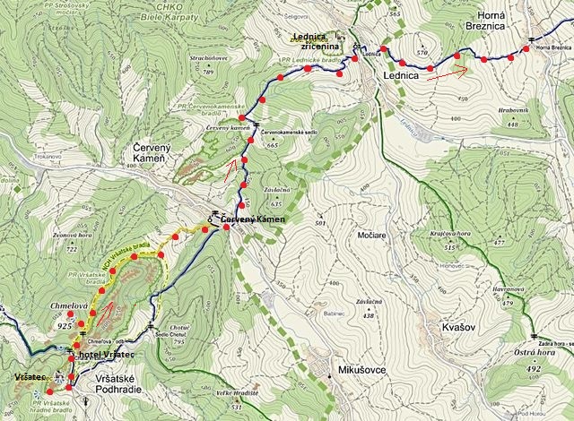 trasa z Vršateckého Podhradí přes Červený Kámen a Lednicu do Horní Březnice 25.9.2014