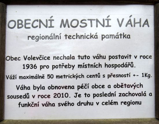 informace o technické památce ve Volevčicích