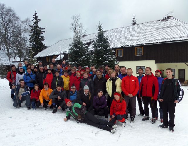 přátelé z Třebíče, kteří lyžovali v Prášilech 22.-25. 1. 2015