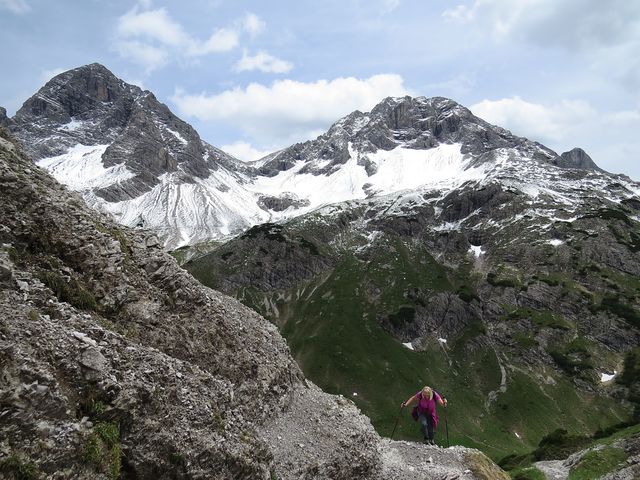 Allgäuské Alpy - výhled ze sedla Mädelejoch