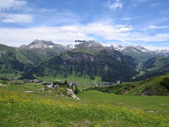 výhled na protější hřeben Lechtalských Alp
