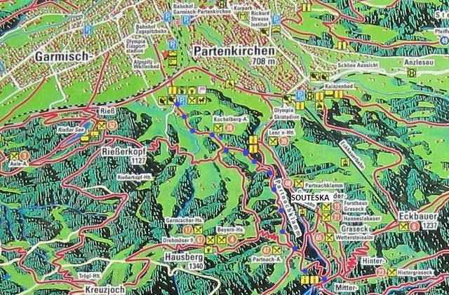 mapka okolí města Garmisch-Partenkirchen
