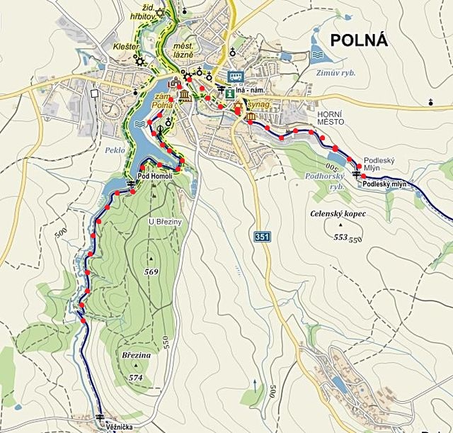 značení trasy od Věžničky kolem Homole, přes Polnou k Podleskému mlýnu - 25.5.2015