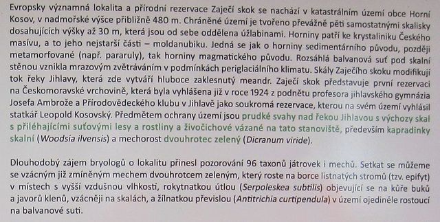 stručná připomínka významu nejstarší přírodní rezervace na Českomoravské vrchovině (1924)