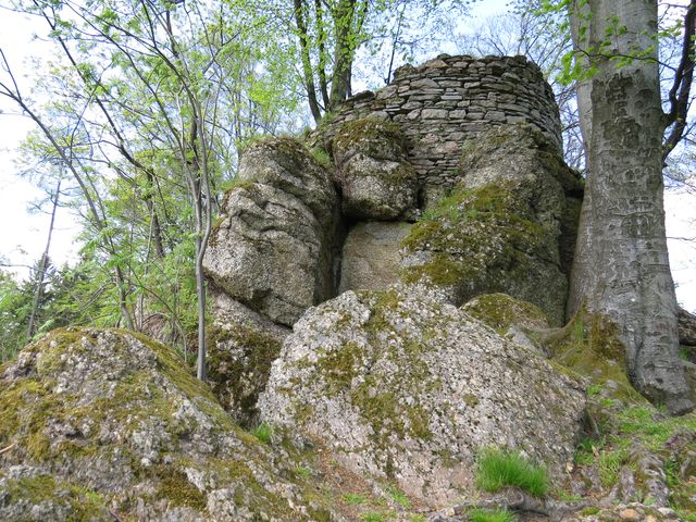 hrad Štarkov - zbytky okrouhlé věže