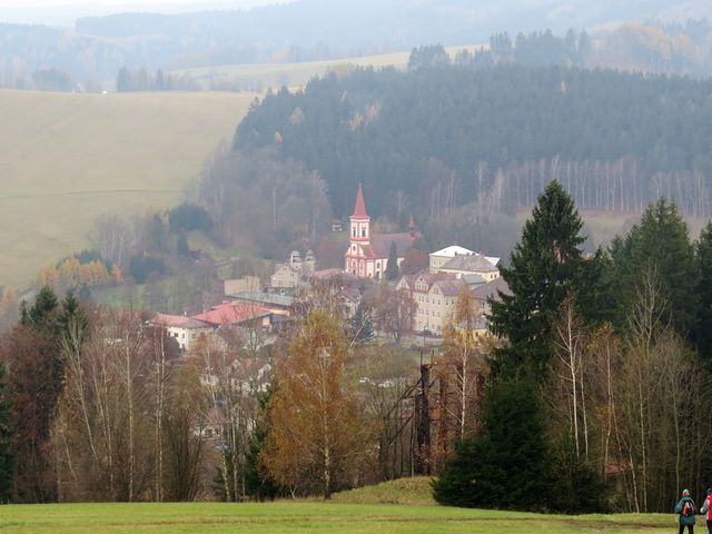 centrum Machova s kostelem sv. Václava