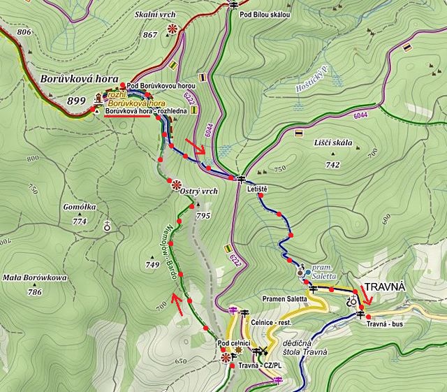 ze sedla Travná na Borůvkovou horu, kolem kaple Panny Marie La Salettské zpět do Travné 27.10.2016 ze sedla Travná na Borůvkovou horu, kolem kaple Panny Marie La Salettské zpět do Travné 27.10.2016