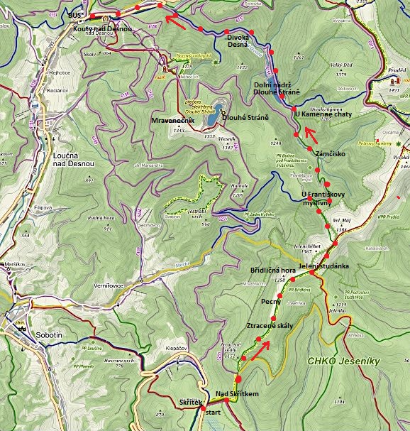 ze sedla Skřítek na Jelení studánku, ke Kamenné chatě a kolem Dolní nádrže Dlouhé Stráně do Koutů nad Desnou 28.10.2016 ze sedla Skřítek na Jelení studánku, ke Kamenné chatě a kolem Dolní nádrže Dlouhé Stráně do Koutů nad Desnou 28.10.2016