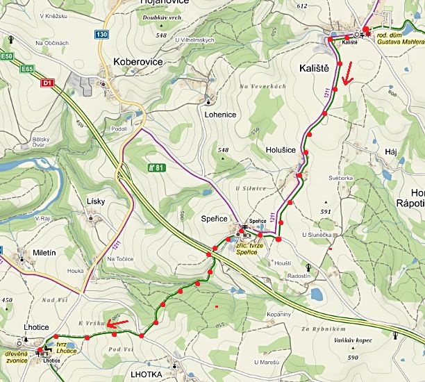 obnova zeleně značené pěší trasy z Kaliští přes Speřice do obce Lhotice 6.6.2016 obnova zeleně značené pěší trasy z Kaliští přes Speřice do obce Lhotice 6.6.2016
