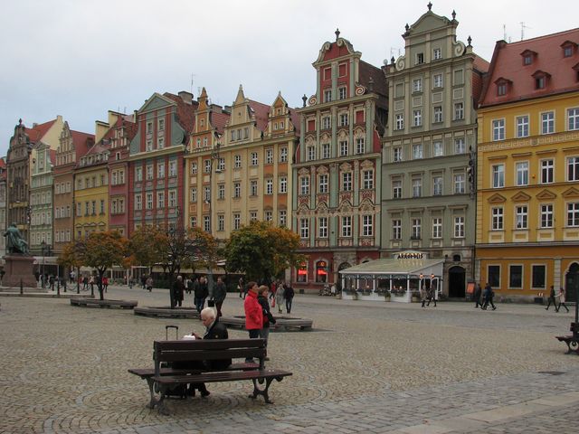 bývalé kupecké domy na Rynku ve Vratislavi