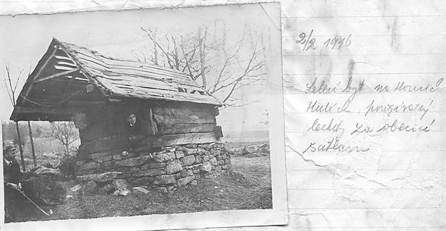chatka stávala kdysi na Horních Hutích, vyfoceno 2.2.1916